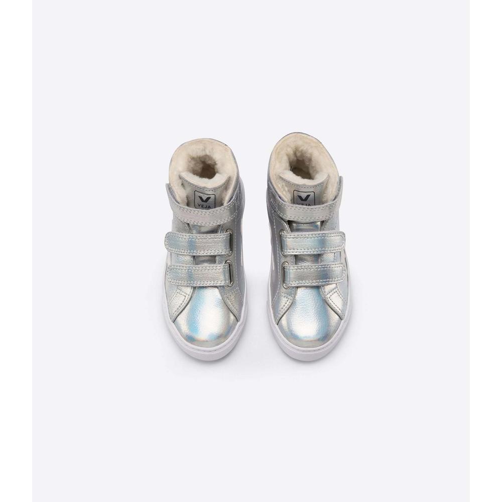 Veja ESPLAR MID FURED LEATHER Magasszárú Gyerek Silver/White | HU 693CTV